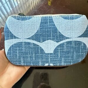 Blue Patterned Zip Pouch